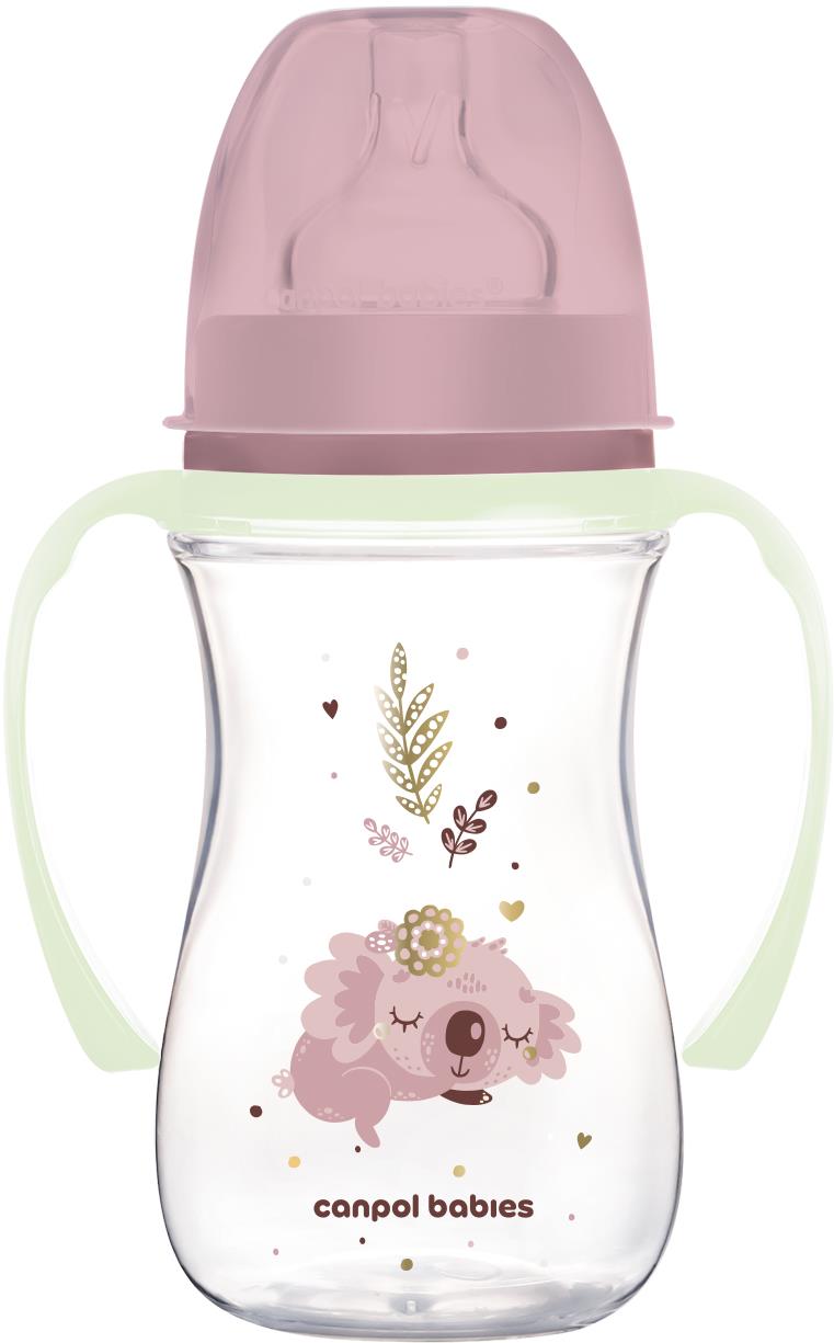 Canpol babies Sleepy Koala EasyStart antikoliková lahev 240 ml, růžová