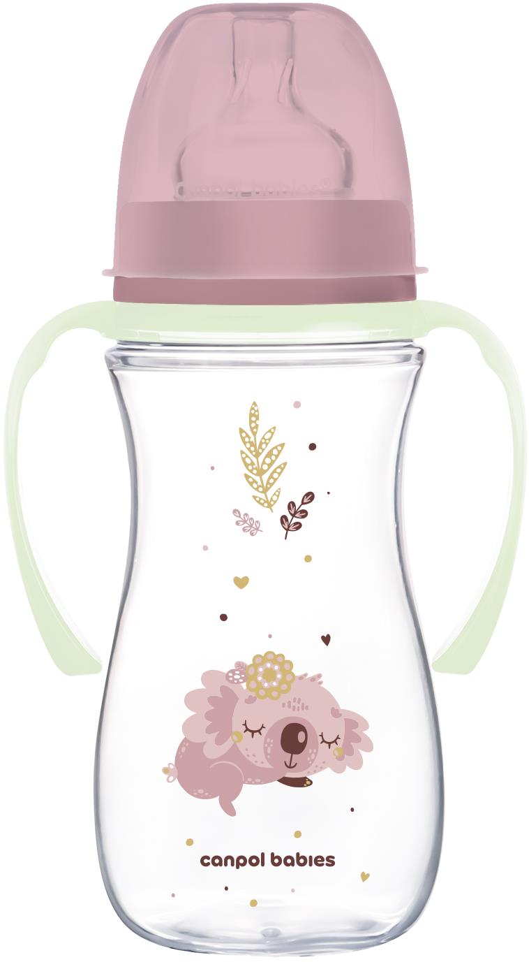 Canpol babies Sleepy Koala EasyStart antikoliková lahev 300 ml, růžová