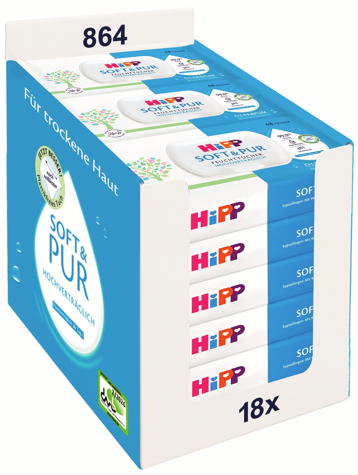 HiPP Babysanft Soft &Pur (18× 48 ks)