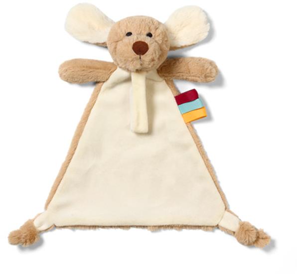 BabyOno plyšová hračka Dog Willy s držákem na dudlík béžová