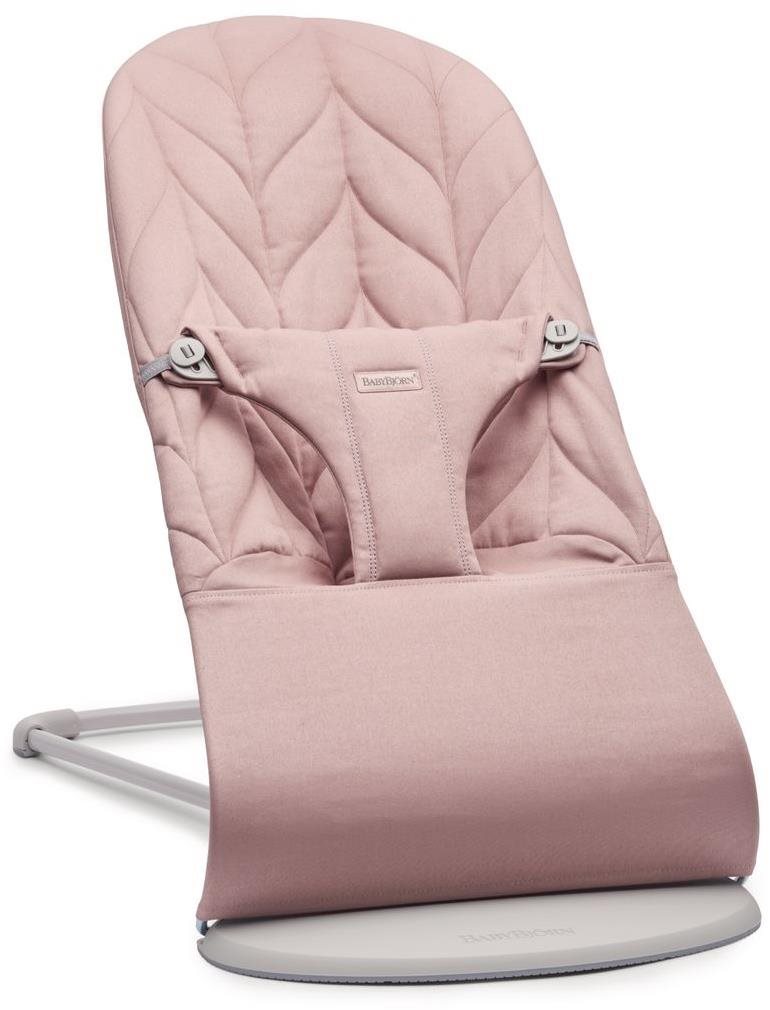 Babybjorn lehátko BLISS Dusty pink Petal Woven světle šedá konstrukce