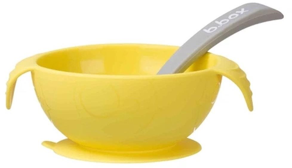 B.box Silikonová miska se lžičkou - žlutá