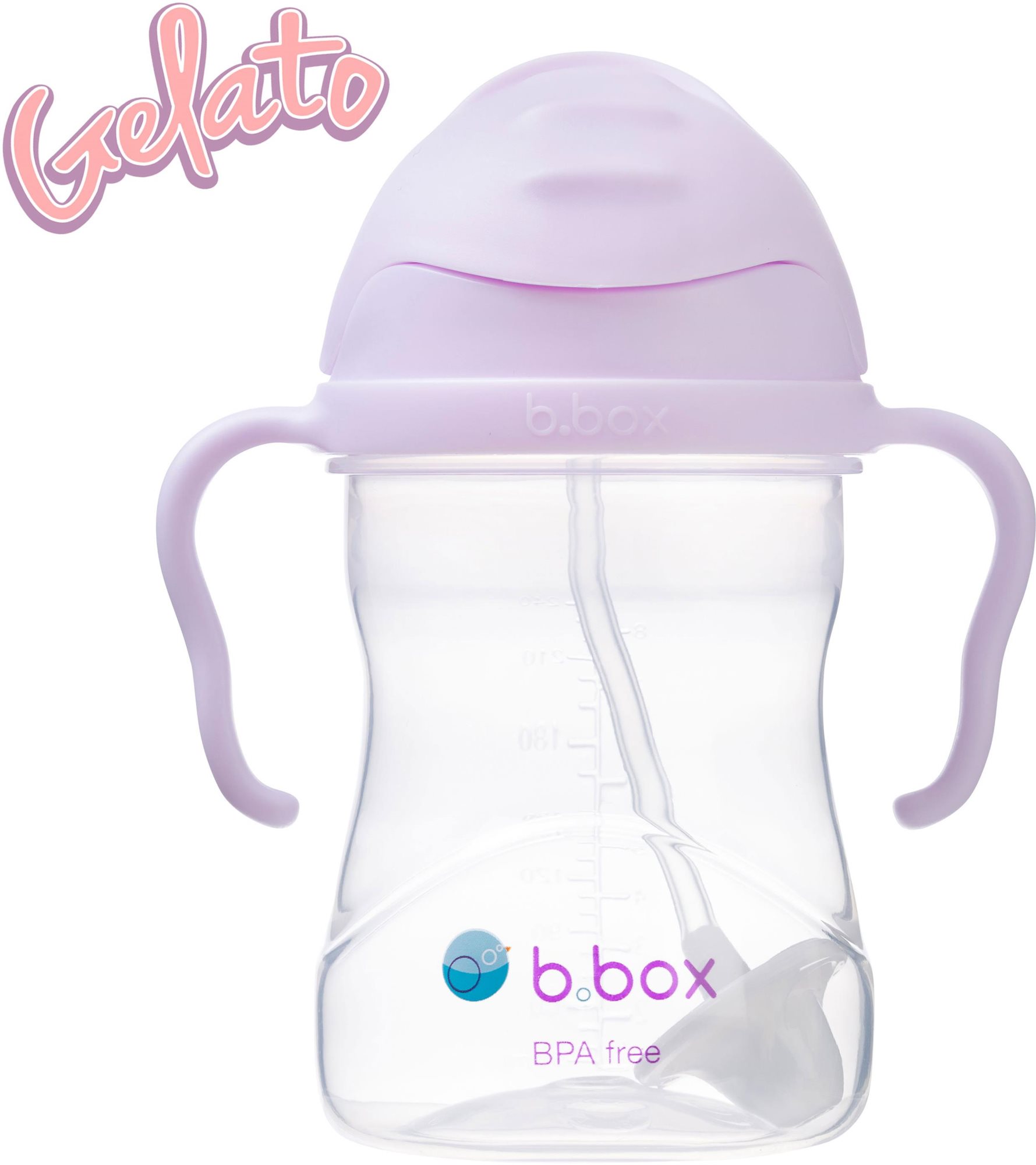 B.box Hrneček s brčkem Gelato ostružinový 240 ml