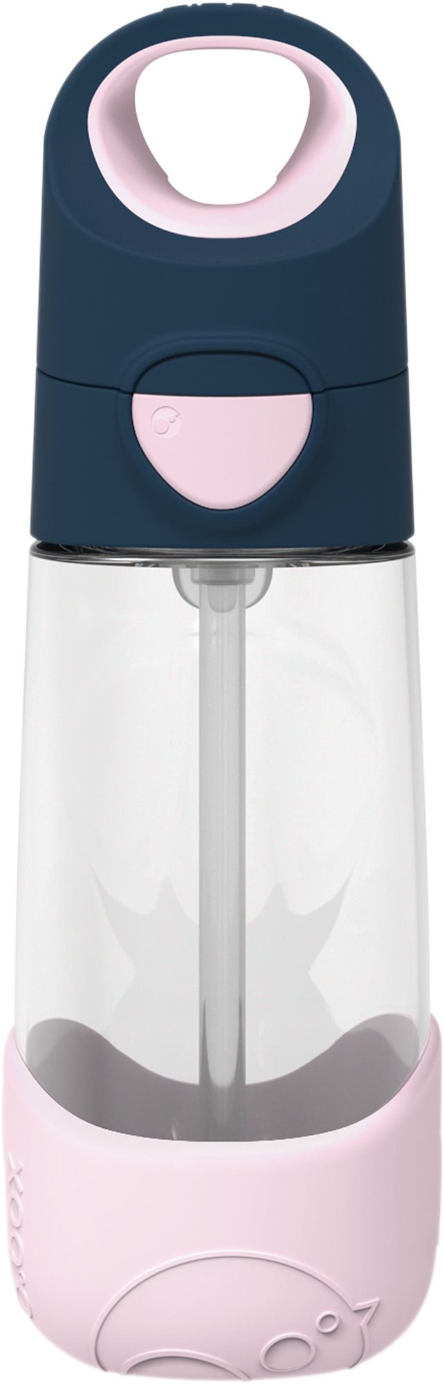 B.box Láhev na pití s brčkem 450 ml indigo růžová