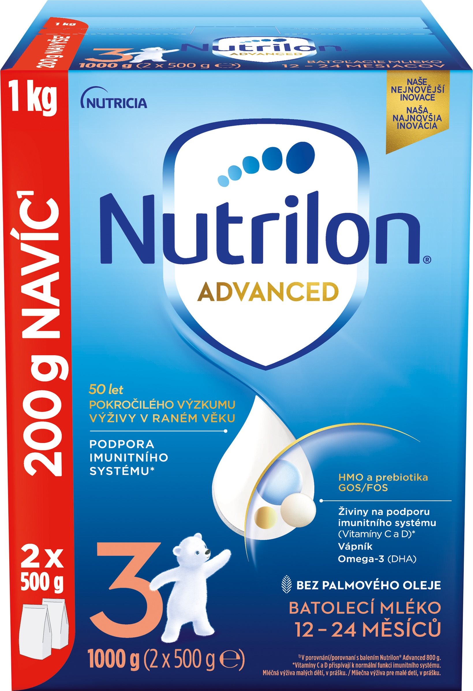 Nutrilon 3 Advanced batolecí mléko 6x 1 kg, 12+