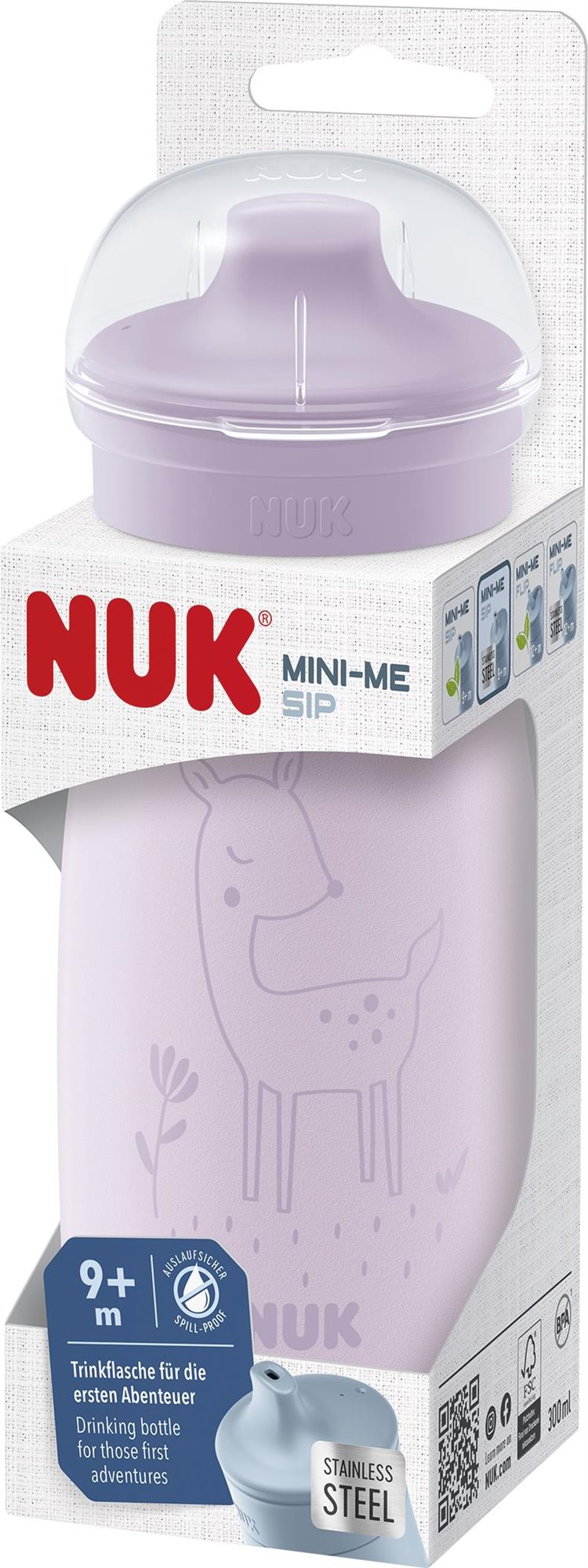 NUK Mini-Me Sip nerez 300 ml fialová