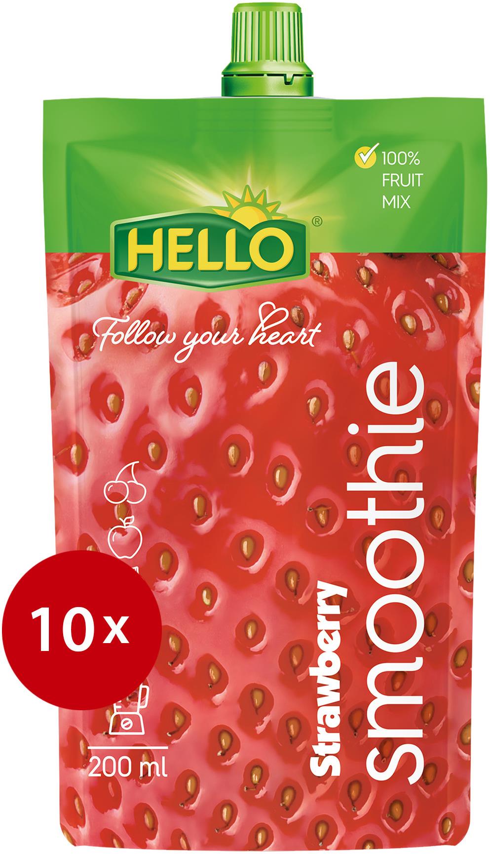 HELLO Smoothie Jahoda 10× 200 ml