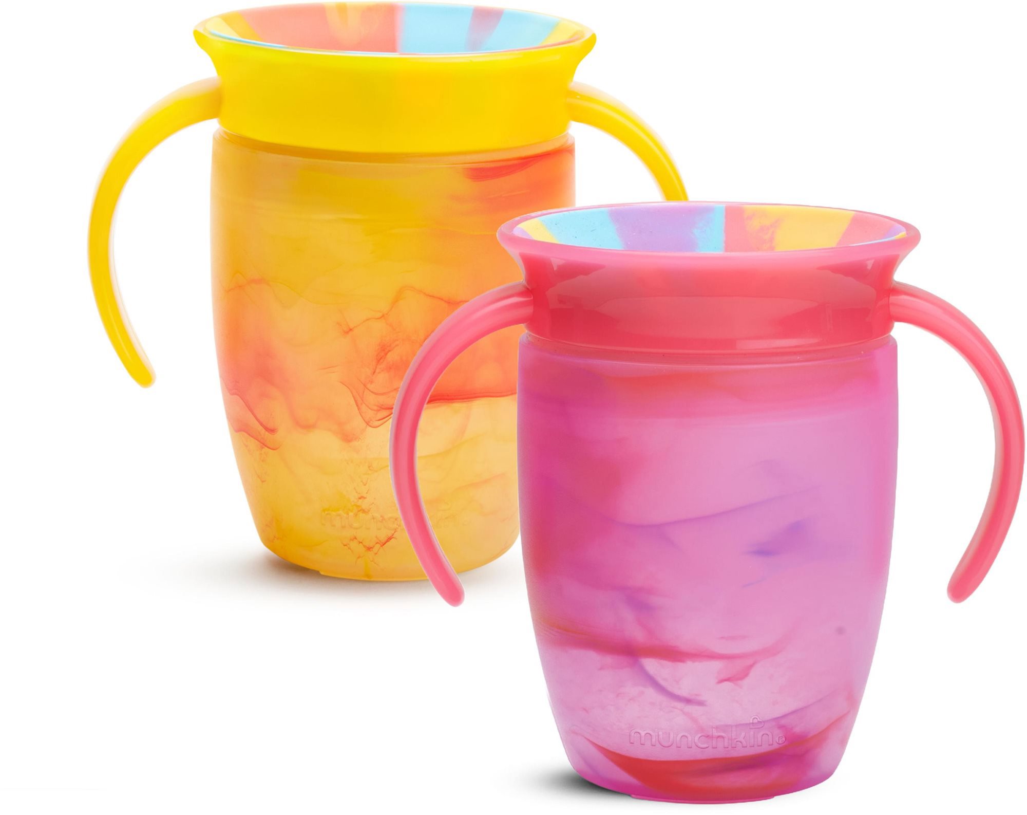 Munchkin Miracle 360° Tie Dye Cup Tropical žlutý a růžový 2 ks, 207 ml
