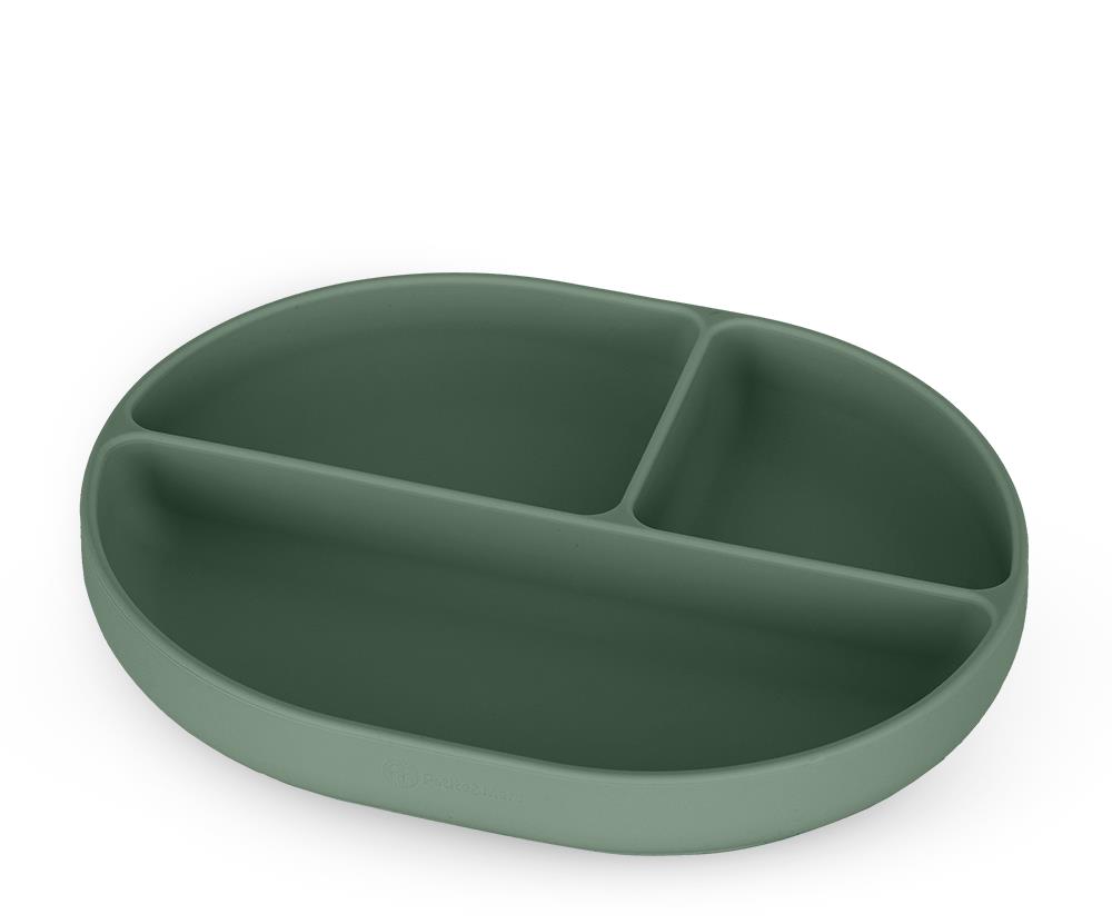 PETITE&MARS Talířek silikonový oválný Take&Match Misty Green