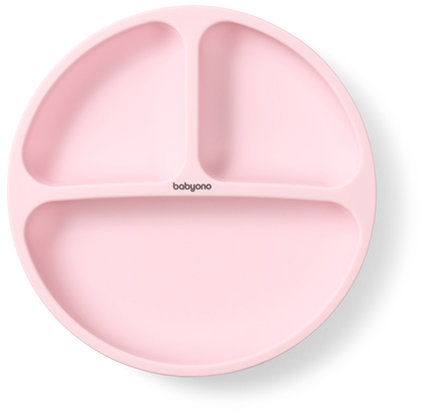BabyOno Silikonový s přísavkou růžový