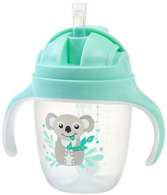 BabyOno Hrnek učicí s brčkem 240 ml, mátový