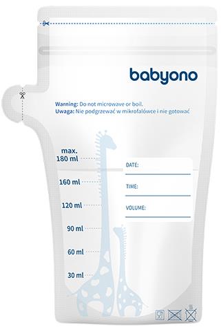 BabyOno Sáčky na mateřské mléko 180 ml 30 ks