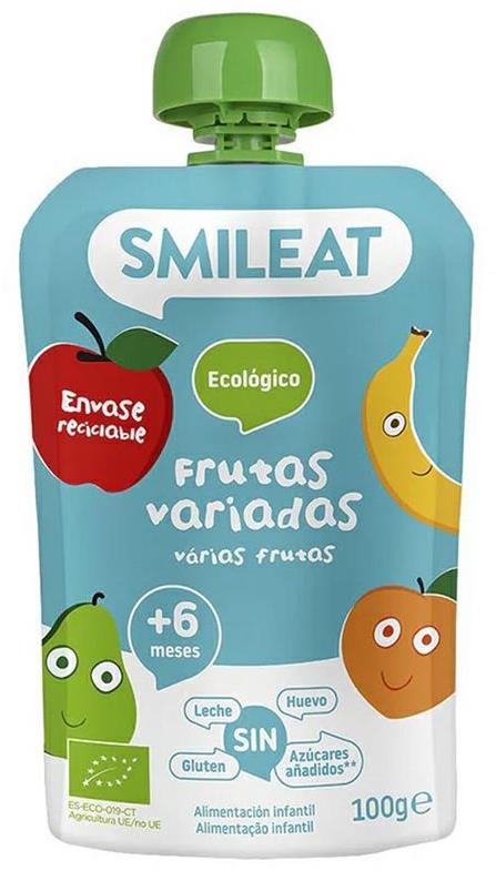 SMILEAT Bio ovocná kapsička broskev, banán, jablko a hruška 100 g