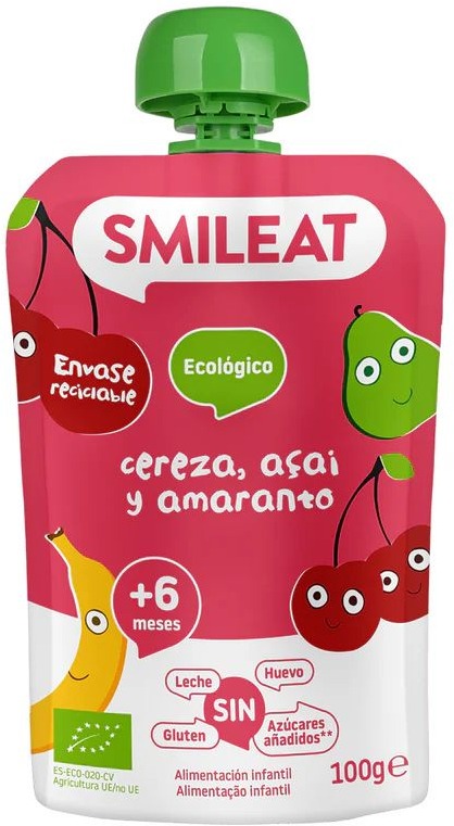 SMILEAT Bio kapsička banán, hruška, třešeň, acai a amarant 100 g