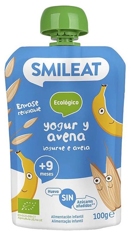 SMILEAT Bio kapsička řecký jogurt, banán a oves 100 g