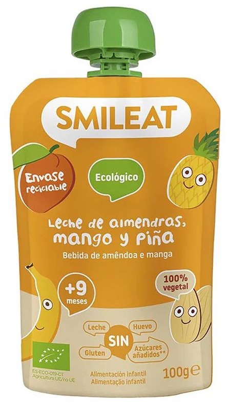 SMILEAT Bio kapsička mandlové mléko, jablko, ananas, mango a banán 100 g