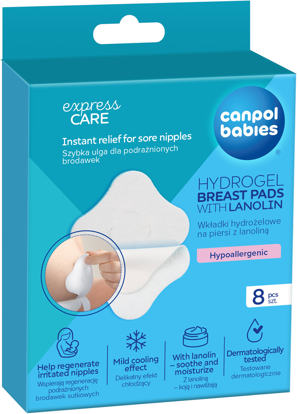 Canpol babies Hydrogelové hojící prsní polštářky s lanolinem 8 ks