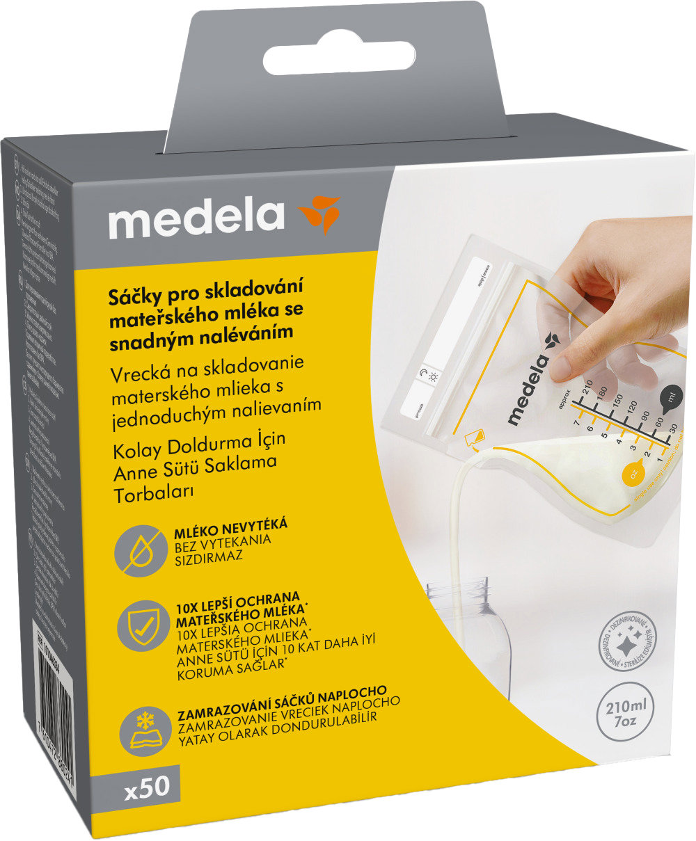 MEDELA Easy Pour sáčky na skladování mléka 210 ml, 50 ks