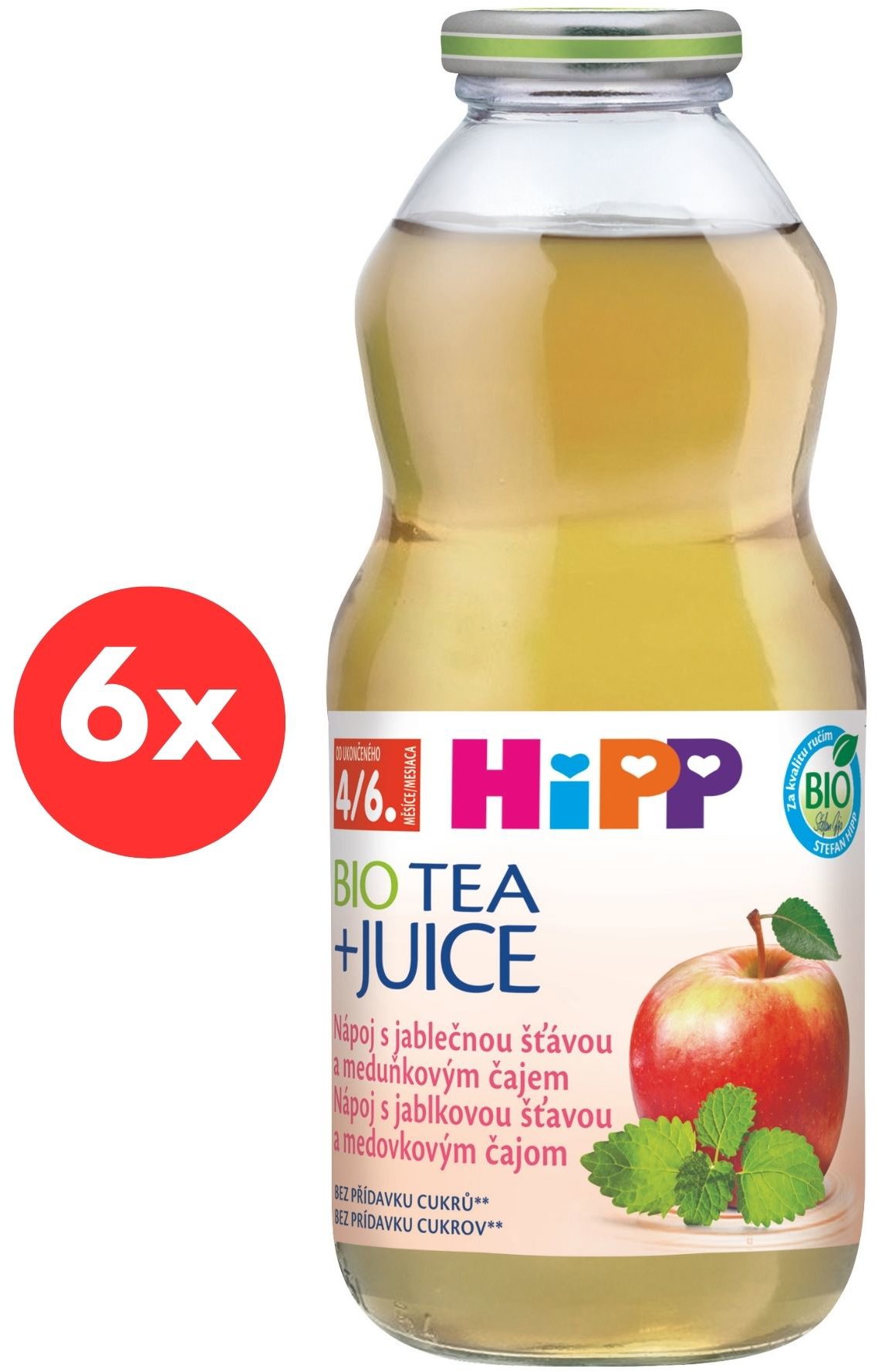HiPP BIO Jablečná šťáva s meduňkovým čajem 6× 500 ml