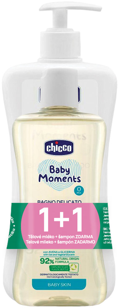 CHICCO Baby Moments 500 ml + šampon Baby Moments 200 ml