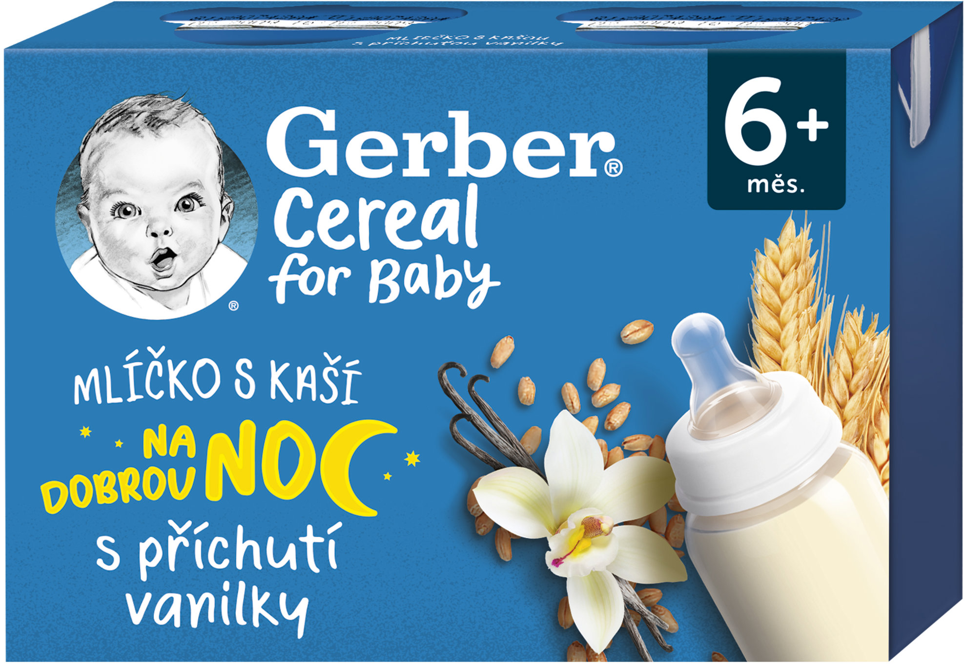 GERBER Cereal mlíčko s kaší s příchutí vanilky 2× 200 ml