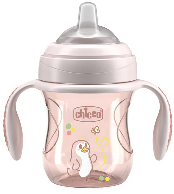 CHICCO Hrneček Transition učicí s držadly 200 ml, pink