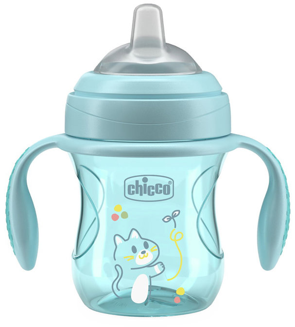 CHICCO Hrneček Transition učicí s držadly 200 ml, teal