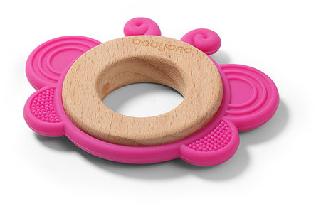 BabyOno dřevěno-silikonové Butterfly
