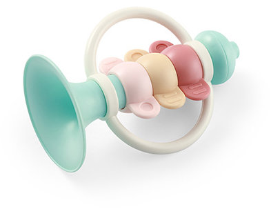 BabyOno Chrastítko s kousátkem Trumpet 0 m+