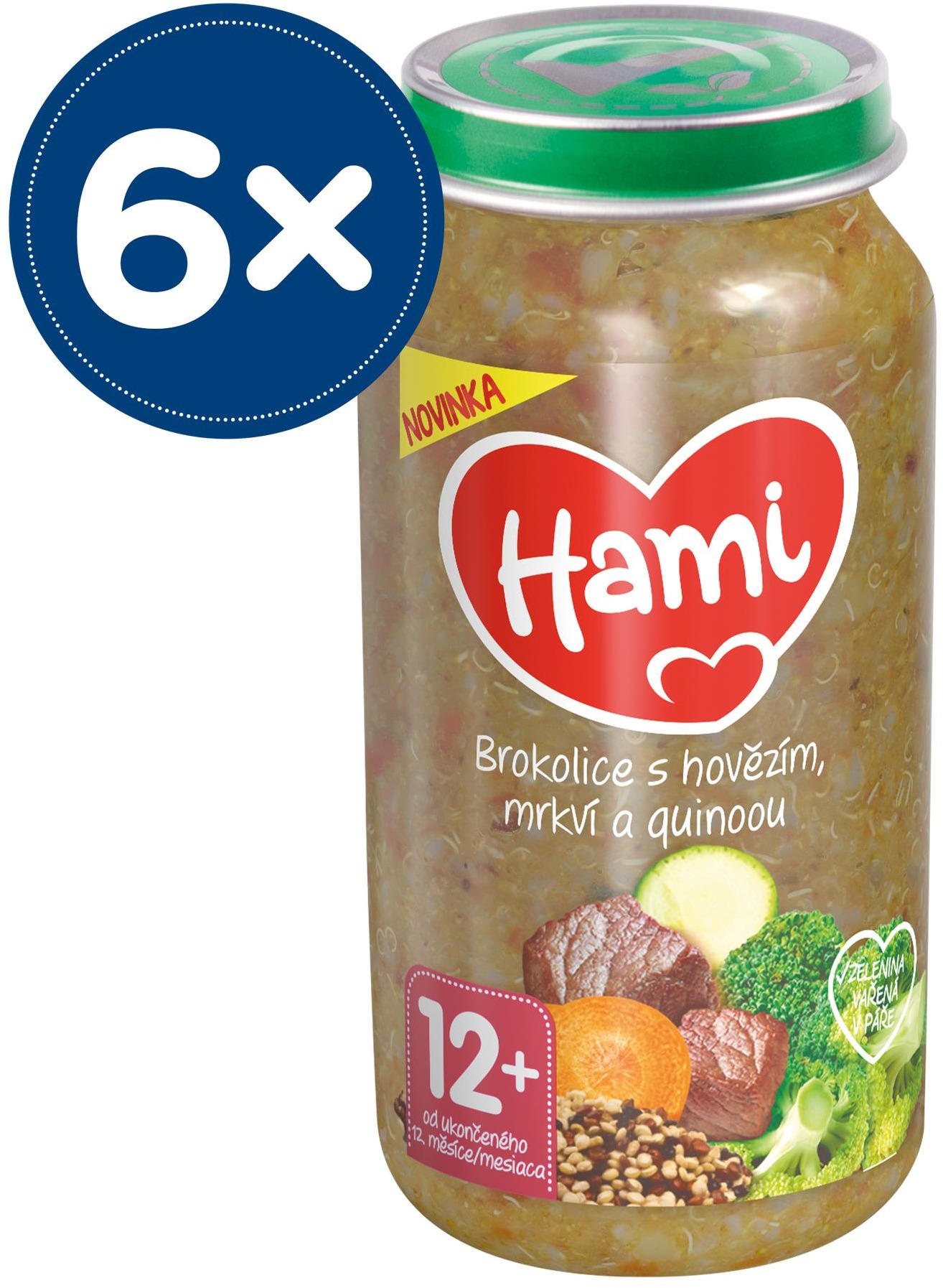 HAMI Brokolice s hovězím, mrkví a quinoou 6× 250 g