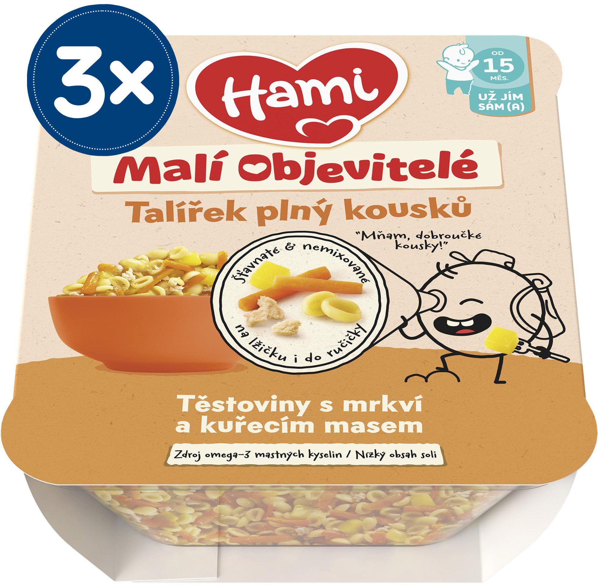 Hami Těstoviny s mrkví a kuřecím masem 3× 200 g