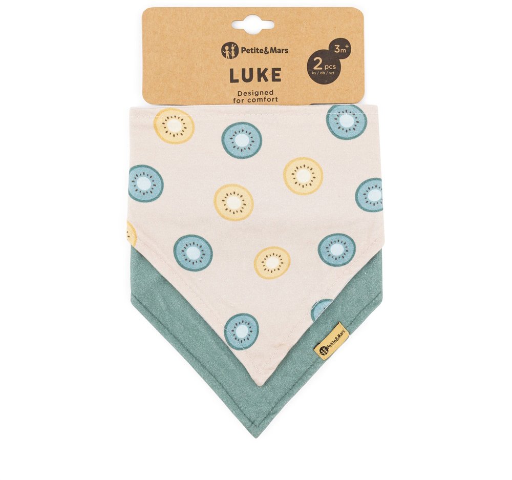 PETITE&MARS Beige Kiwis&Misty Green 3 m+, 2 ks