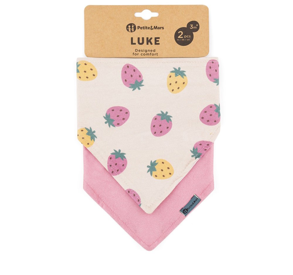 PETITE&MARS Beige Strawberies&Dusty Rose 3 m+, 2 ks