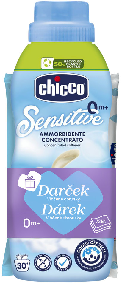 CHICCO Sladký pudr 750 ml  + vlhčené ubrousky 72 ks