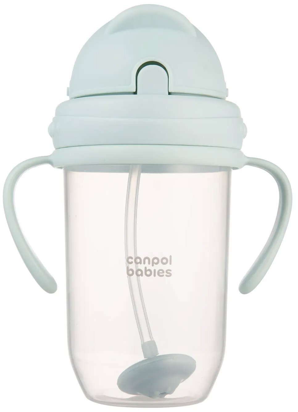 Canpol babies nevylévací hrneček se slámkou a závažím zelený 270 ml