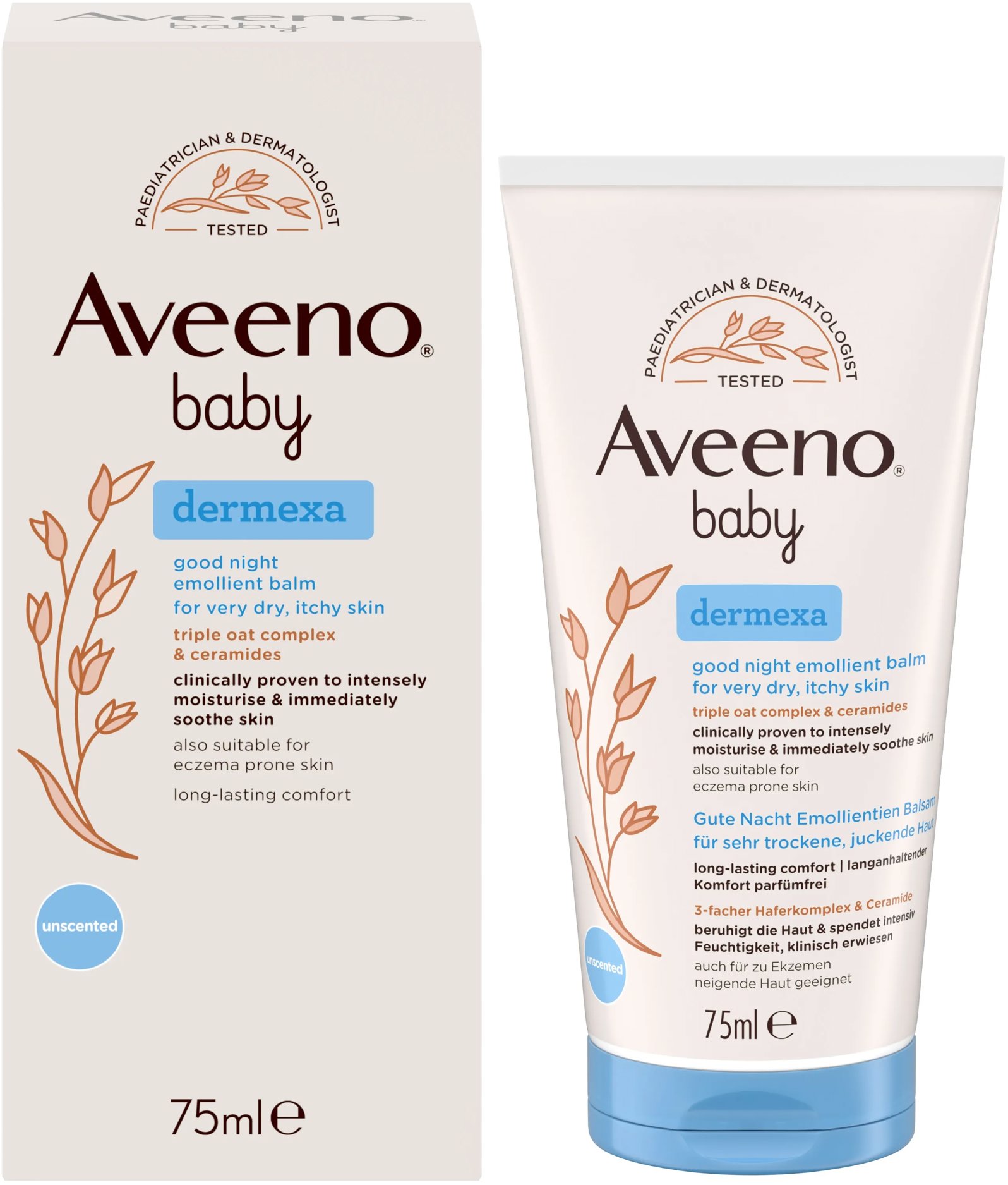 AVEENO Baby Dermexa Emolienční balzám na dobrou noc 75 ml