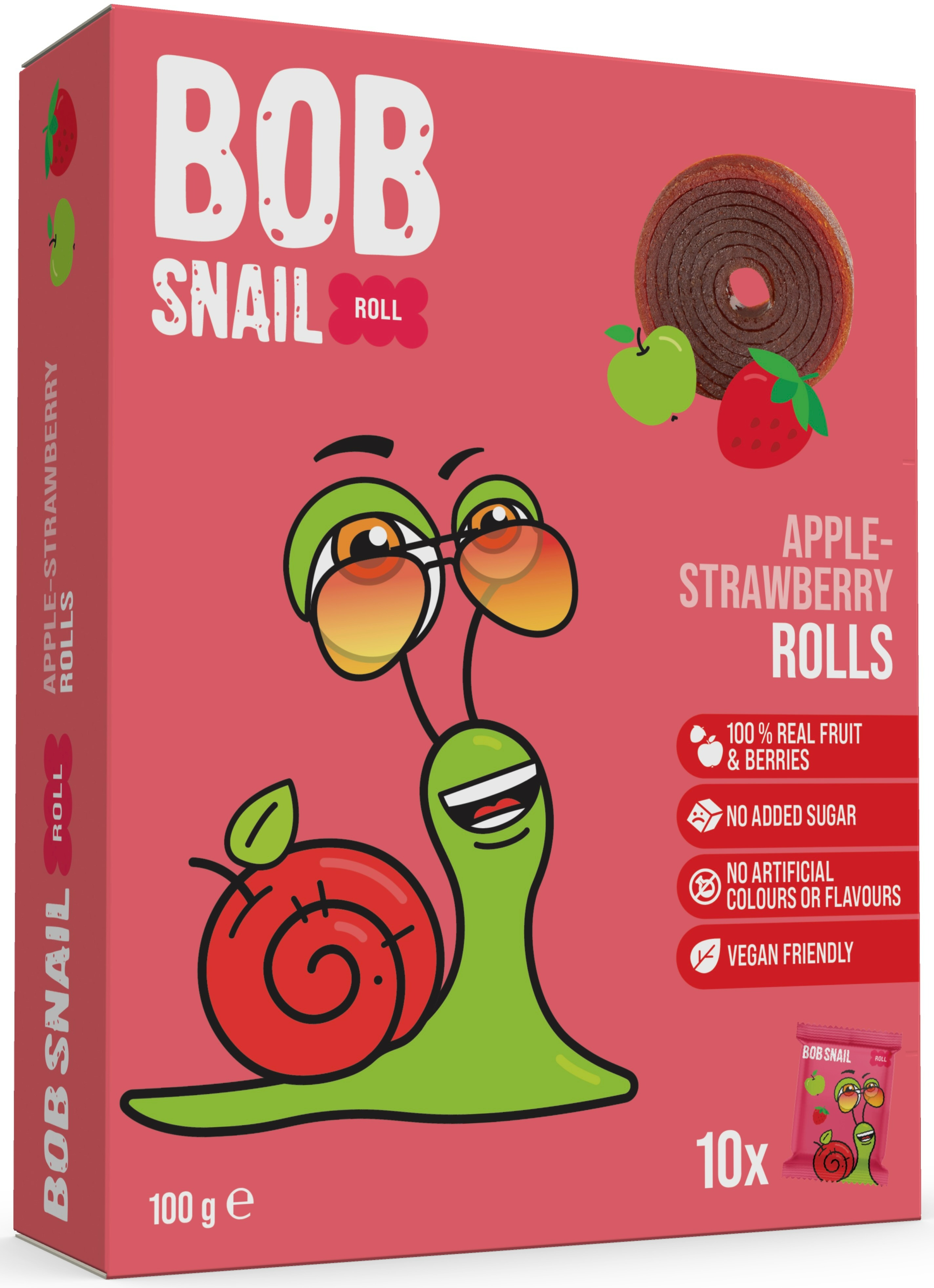 Šnek BOB ovocné rolky jablko-jahoda 100 g