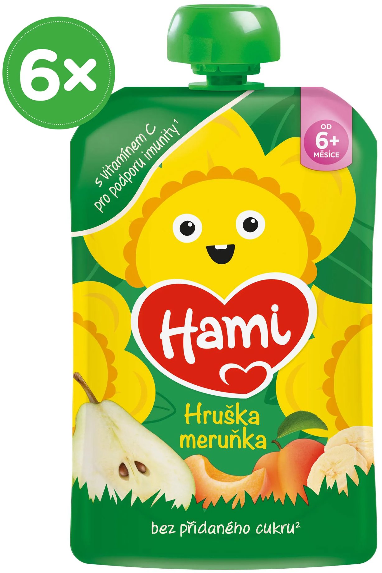 Hami Jablko hruška banán meruňka 6×100 g