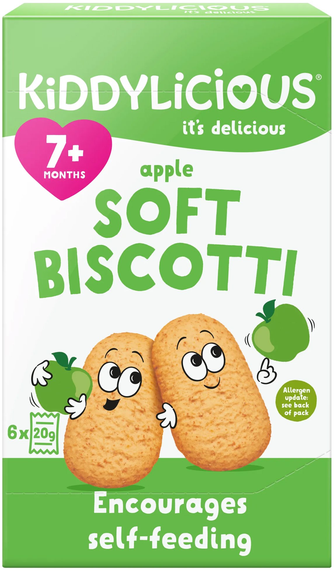 Kiddylicious Sušenky měkké jablečné 6 ks
