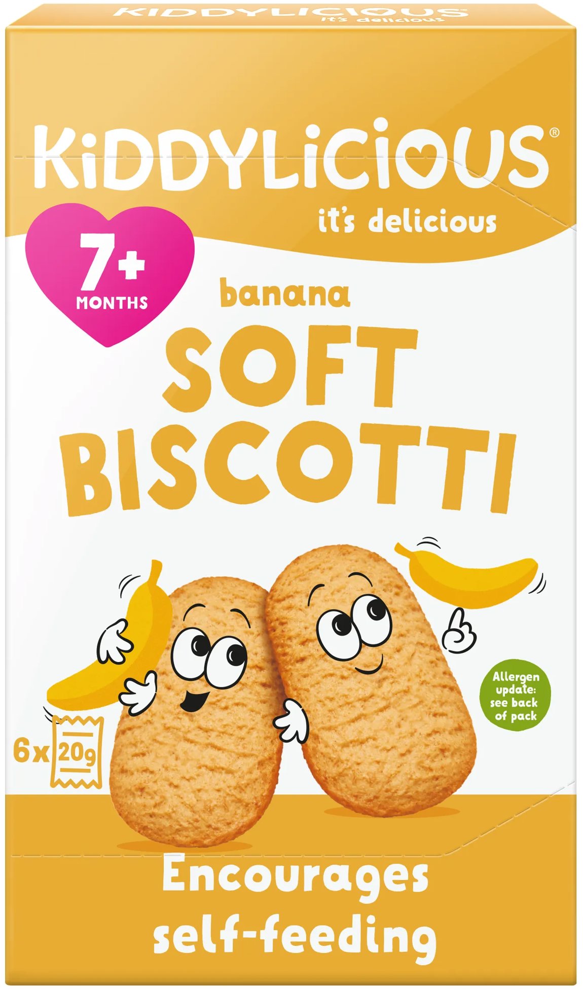 Kiddylicious Sušenky měkké banánové 6 ks