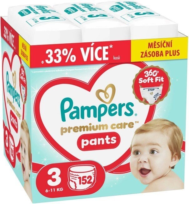 PAMPERS Premium Care Pants vel. 3 (152 ks)