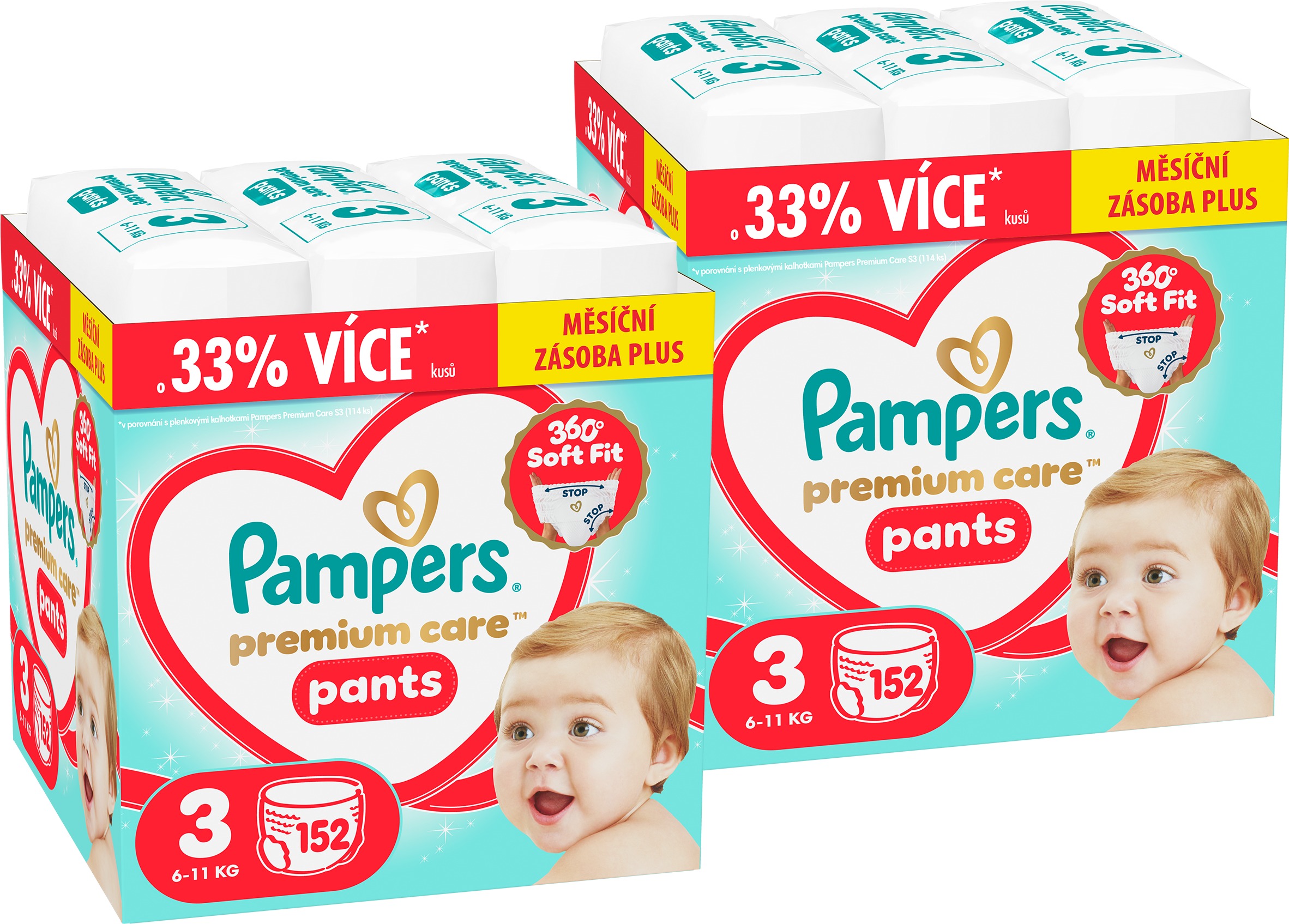 PAMPERS Premium Care Pants vel. 3 (304 ks)
