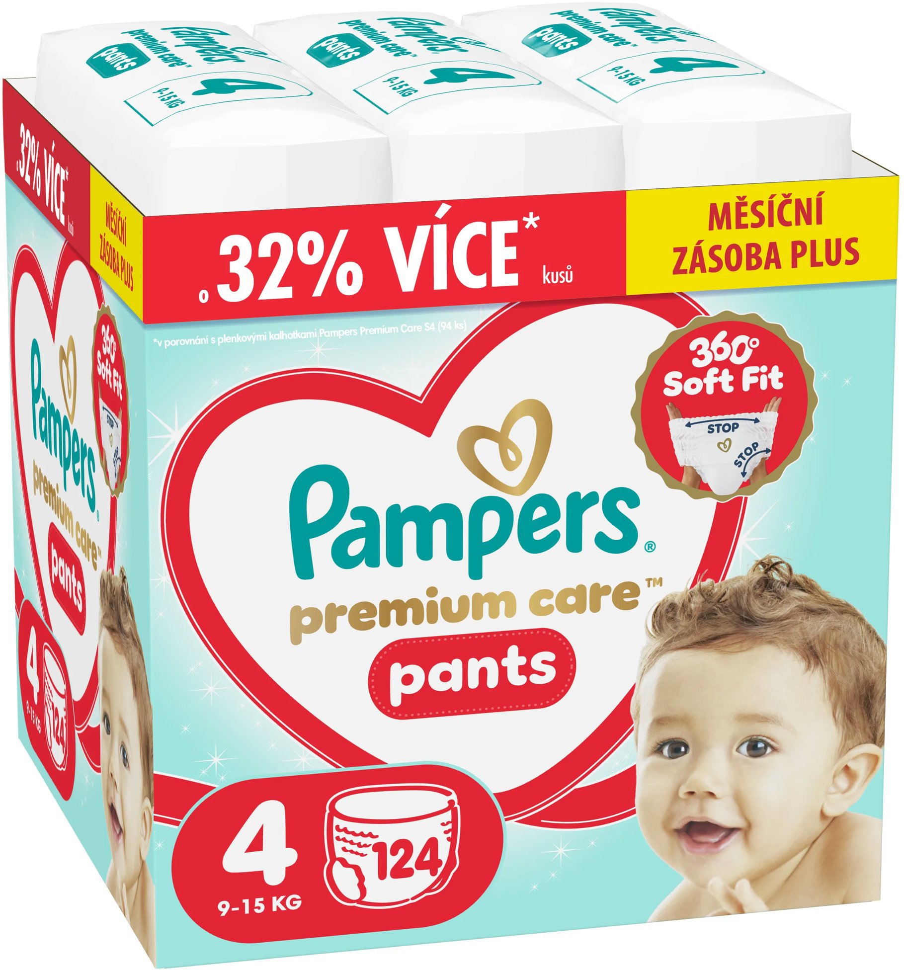 PAMPERS Premium Care Pants vel. 4 (124 ks)