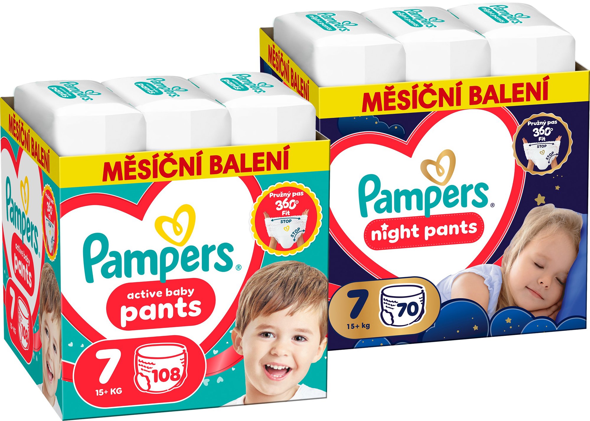 PAMPERS Pants Night vel. 7 (70 ks) + PAMPERS Pants vel. 7 (108 ks)