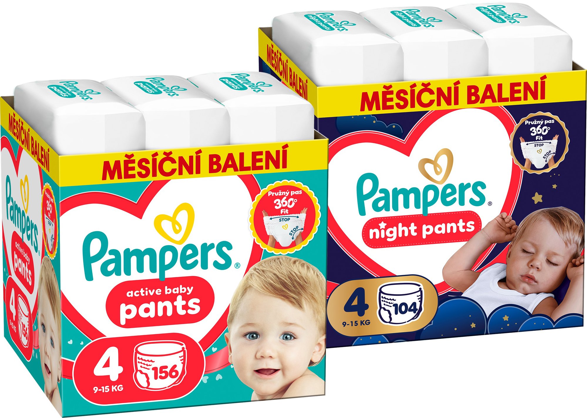 PAMPERS Pants Night vel. 4 (104 ks) + PAMPERS Pants vel. 4 (156 ks)