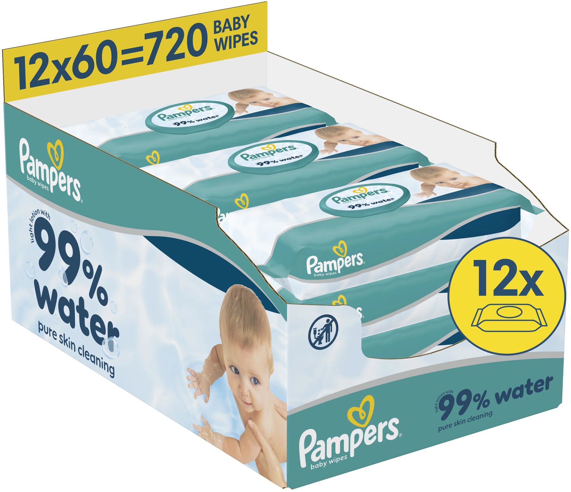 PAMPERS 99 % Water 720 ks (12× 60 ks)
