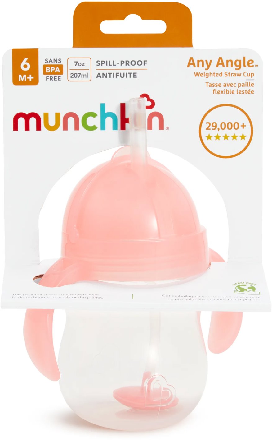 Munchkin Click Lock™ Tip & Sip hrneček, 207 ml, 6m+, růžový