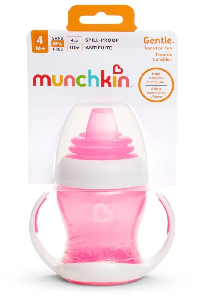 Munchkin GENTLE™ první hrneček, 118 ml, 4m+, růžový