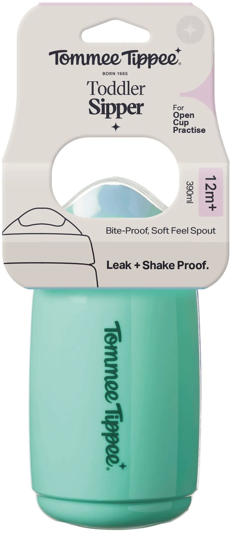 Tommee Tippee Superstar Sipper netekoucí hrneček 390 ml, 12m+, zelený
