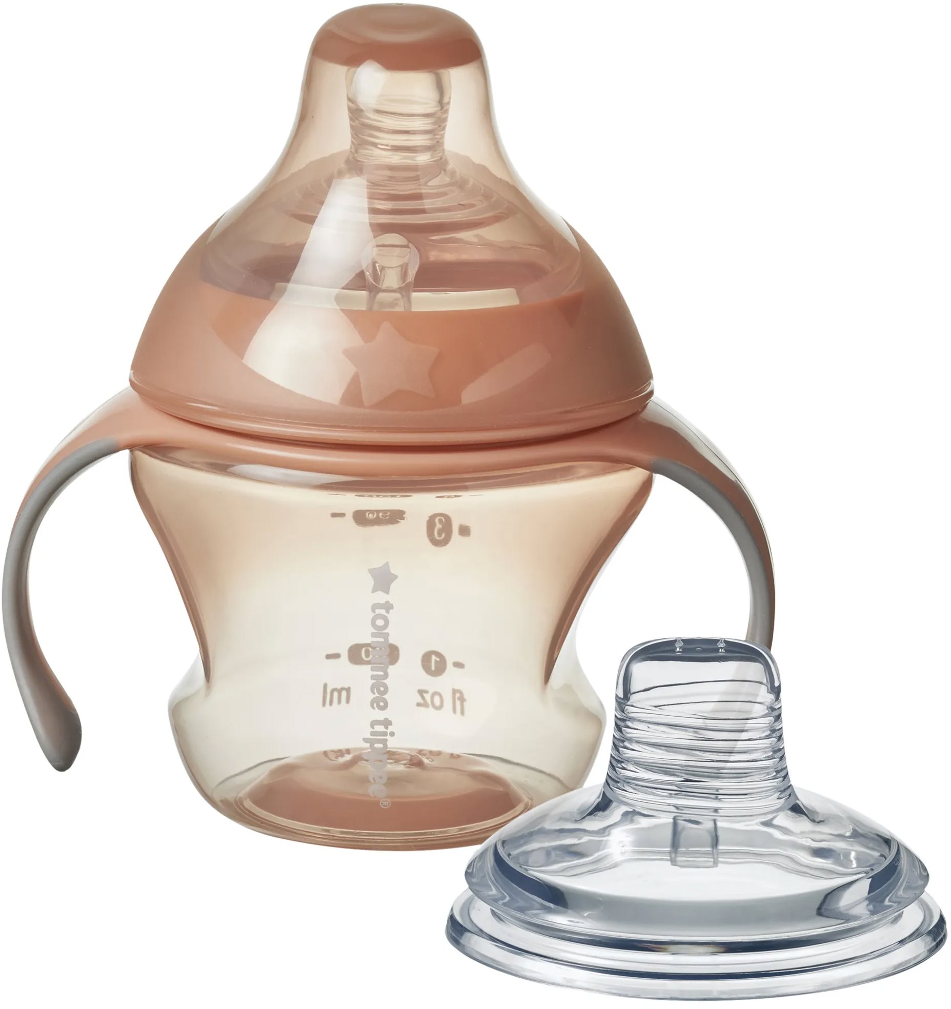 Tommee Tippee Transition netekoucí hrneček se savičkou a měkkým silikonovým brčkem, 150 ml, červená